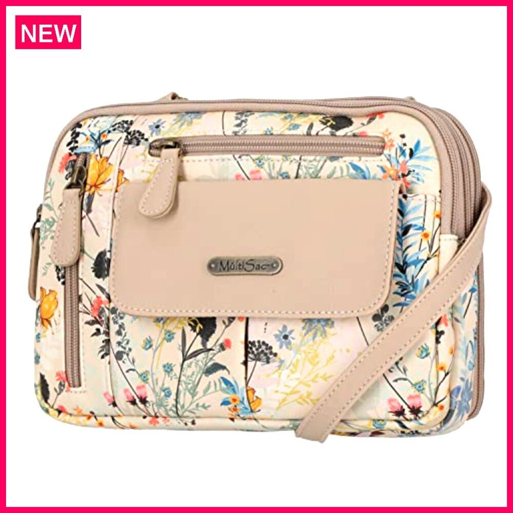 Triple Compartment Crossbody Bag with Adjustable Strap and Multiple Pockets - Picture 3 of 7